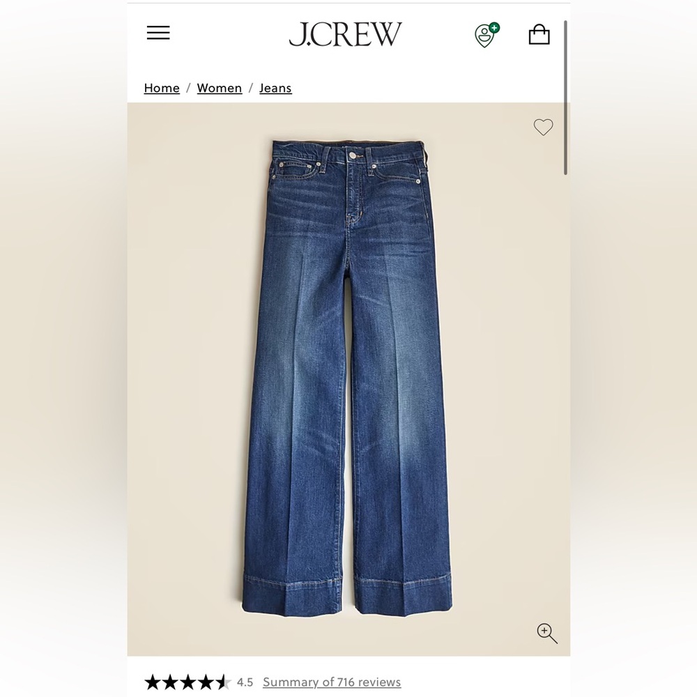 J.Crew Indigo Wide-Leg Jeans